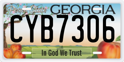 GA license plate CYB7306