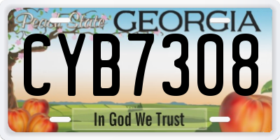 GA license plate CYB7308