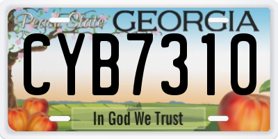 GA license plate CYB7310