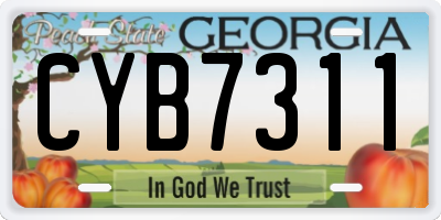 GA license plate CYB7311