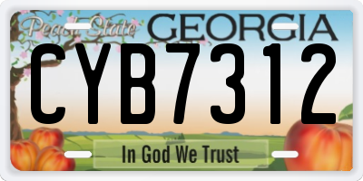 GA license plate CYB7312