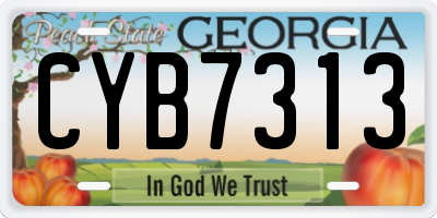 GA license plate CYB7313