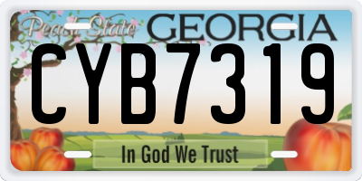 GA license plate CYB7319
