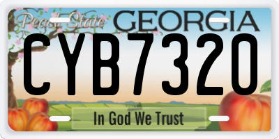 GA license plate CYB7320