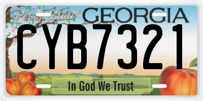 GA license plate CYB7321