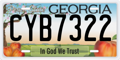 GA license plate CYB7322