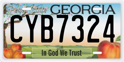 GA license plate CYB7324
