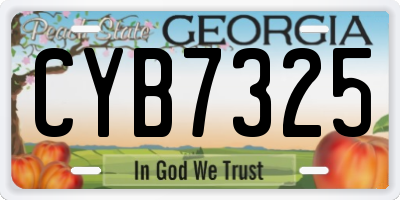 GA license plate CYB7325
