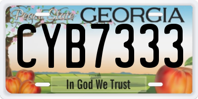 GA license plate CYB7333
