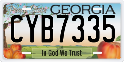 GA license plate CYB7335
