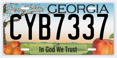 GA license plate CYB7337