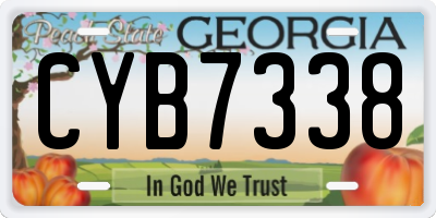 GA license plate CYB7338