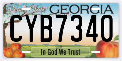 GA license plate CYB7340