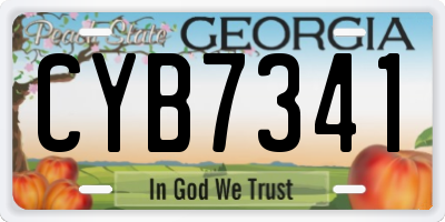 GA license plate CYB7341