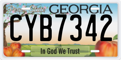 GA license plate CYB7342