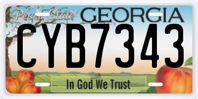 GA license plate CYB7343
