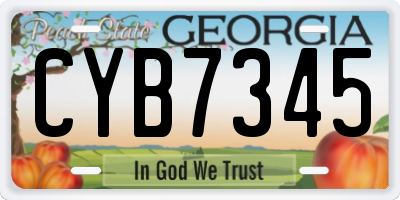 GA license plate CYB7345