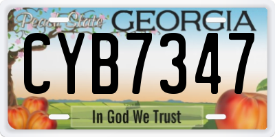 GA license plate CYB7347