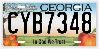 GA license plate CYB7348