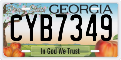 GA license plate CYB7349