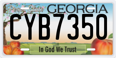 GA license plate CYB7350