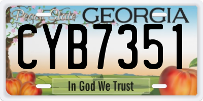 GA license plate CYB7351