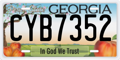 GA license plate CYB7352