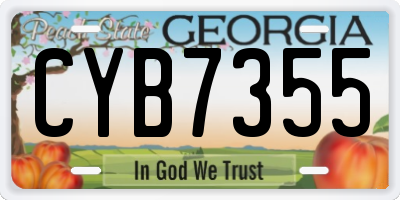 GA license plate CYB7355