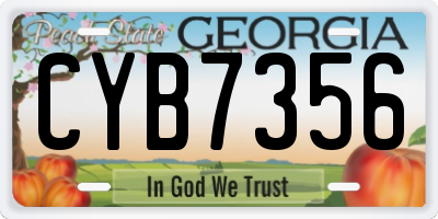 GA license plate CYB7356