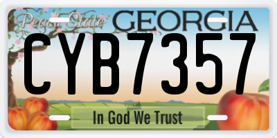 GA license plate CYB7357