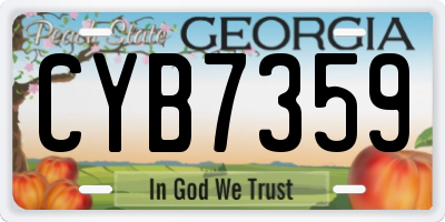 GA license plate CYB7359