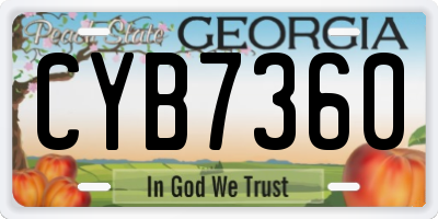 GA license plate CYB7360