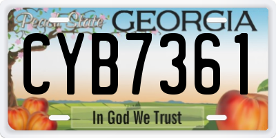GA license plate CYB7361