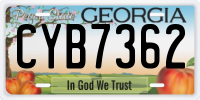 GA license plate CYB7362