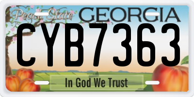GA license plate CYB7363
