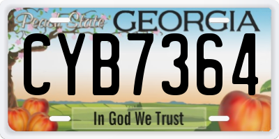 GA license plate CYB7364