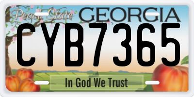GA license plate CYB7365