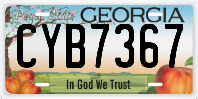 GA license plate CYB7367