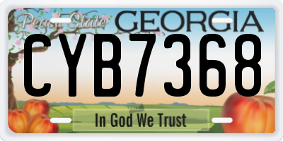 GA license plate CYB7368