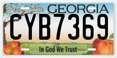 GA license plate CYB7369