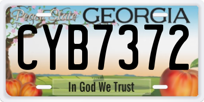 GA license plate CYB7372