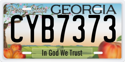 GA license plate CYB7373
