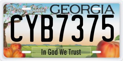 GA license plate CYB7375