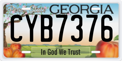 GA license plate CYB7376