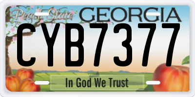 GA license plate CYB7377