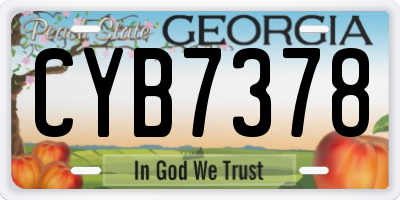 GA license plate CYB7378