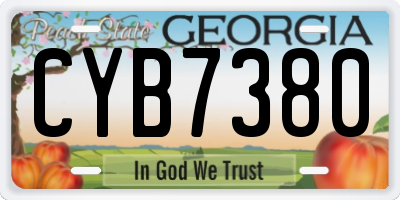 GA license plate CYB7380