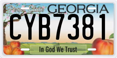 GA license plate CYB7381