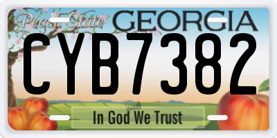 GA license plate CYB7382