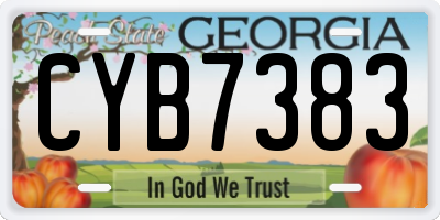 GA license plate CYB7383